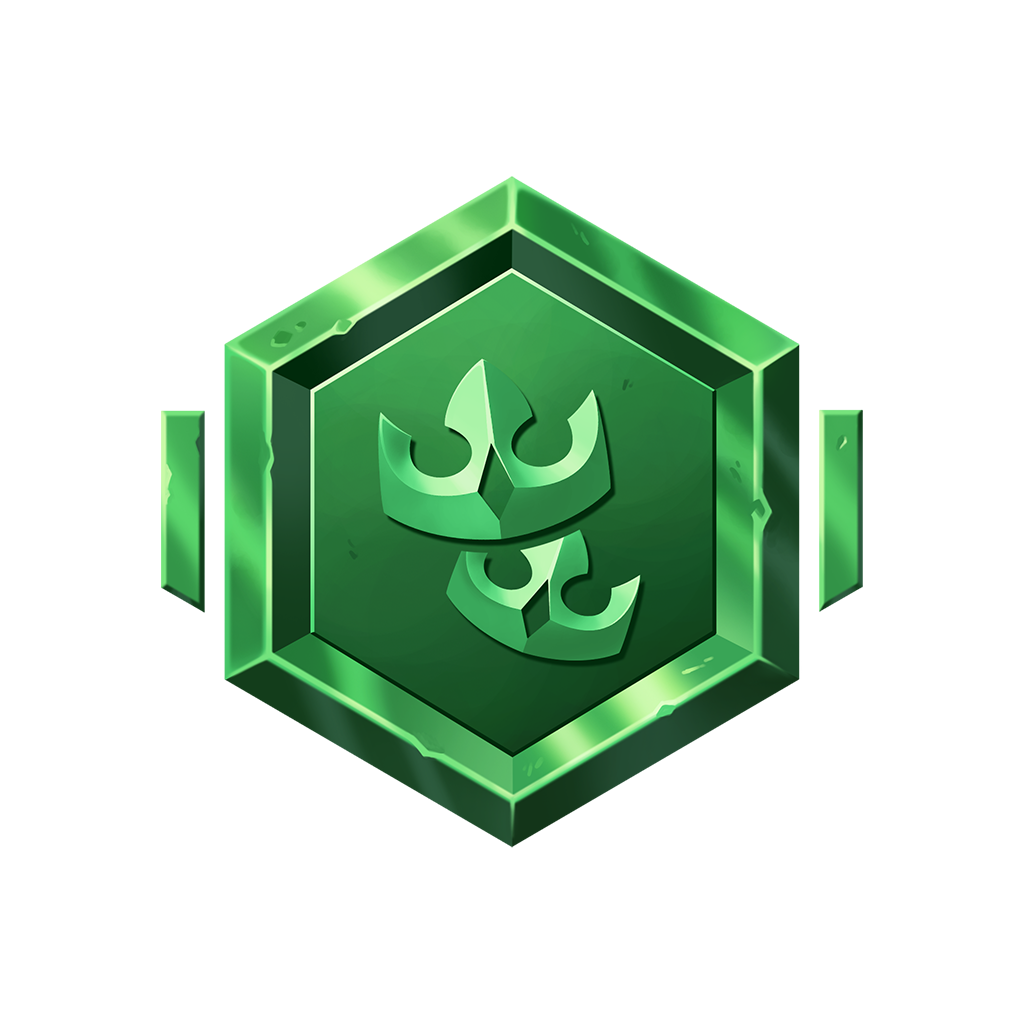 Ranked double up badge in green.