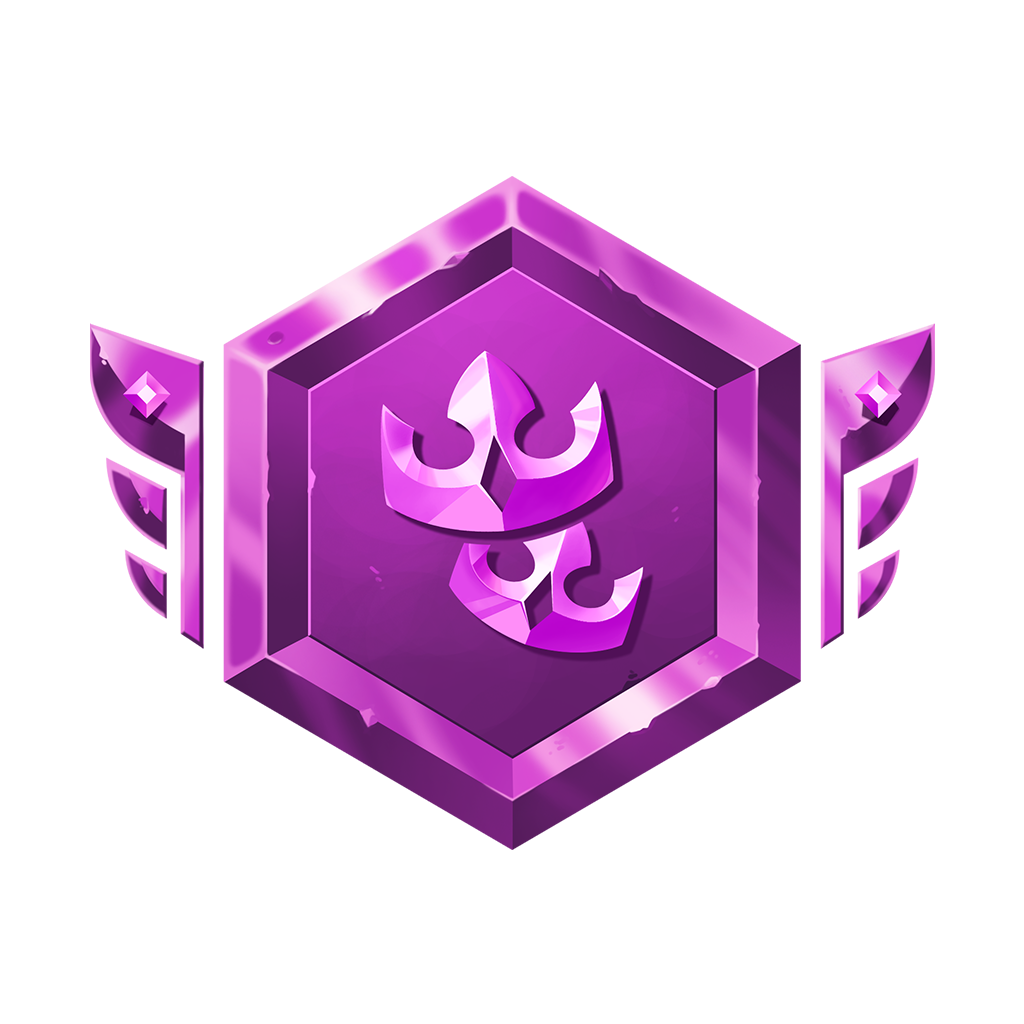 Ranked double up badge in purple.